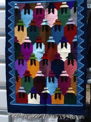 Hand-woven cotton carpet / mat