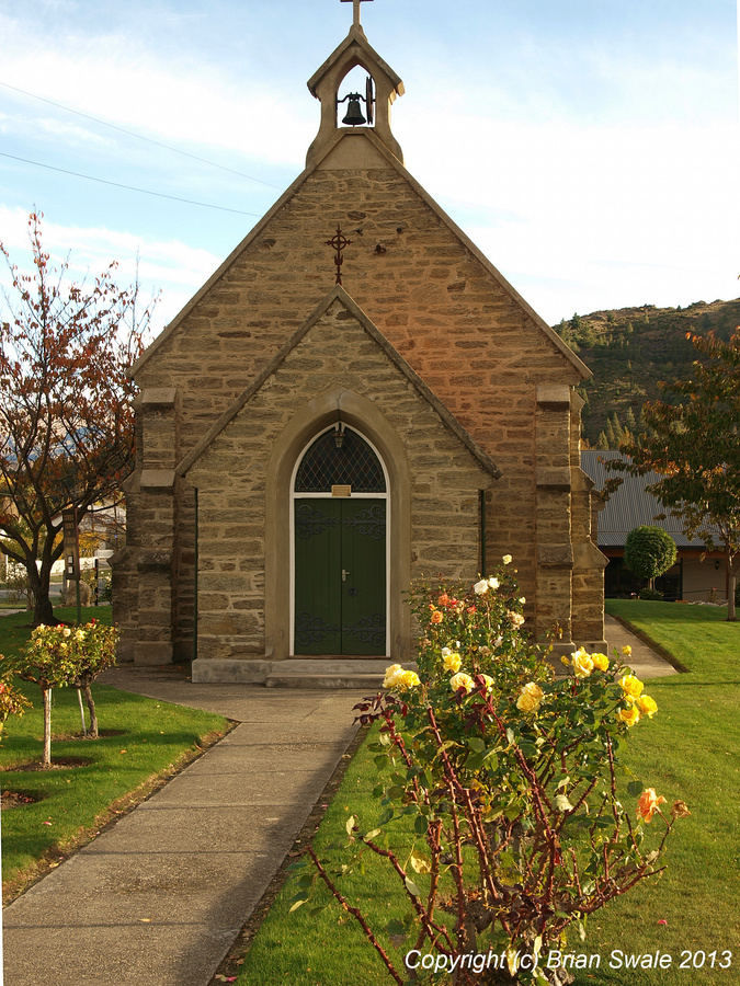 Catholic church and roses.