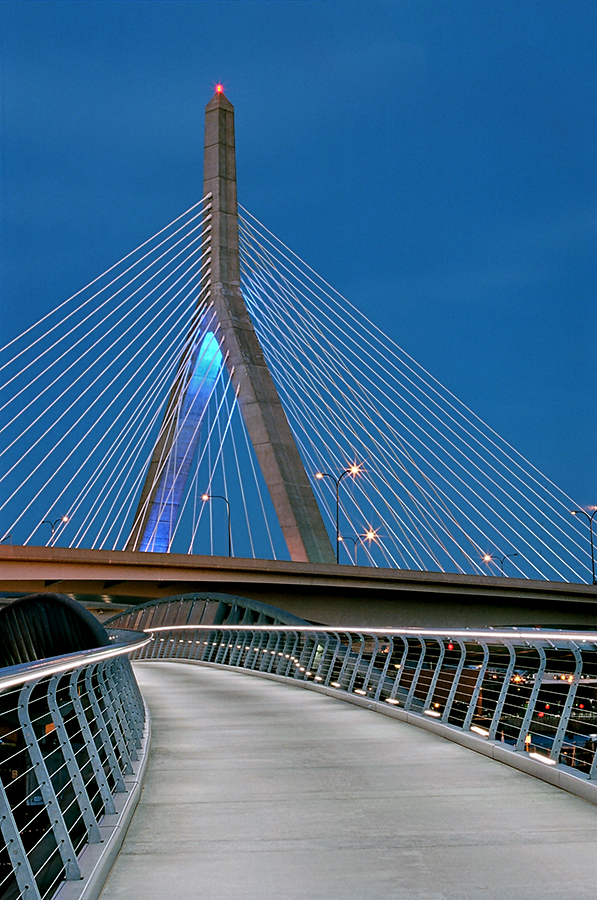 Approaching the Leonard P. Zakim Bunker Hill Memorial Bridge