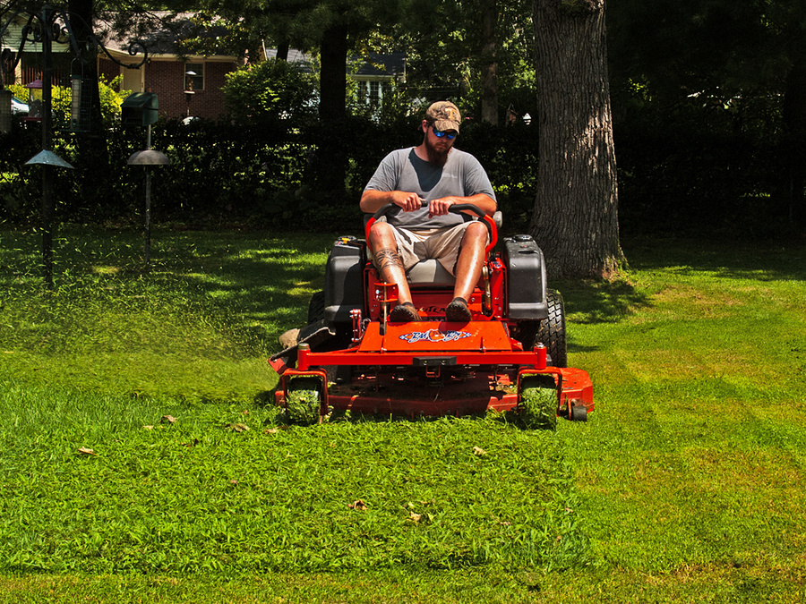 Andy on "Bad Boy" Mower