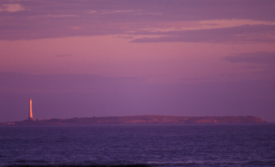 Isla de Lobos at sunset.