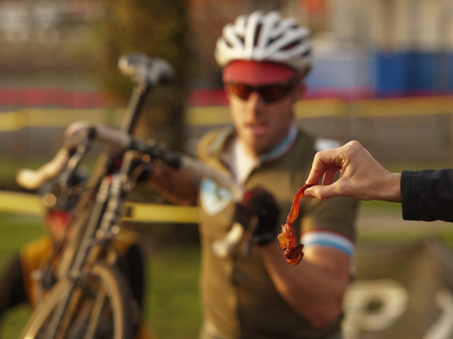 Racing for bacon.