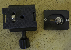 Offset tripod sockets with A-S QR system.