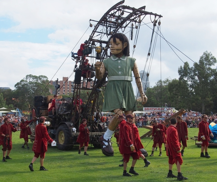 The little girl giant is up and about