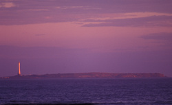 Isla de Lobos at sunset.