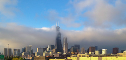 Chicago Skyline In Fog